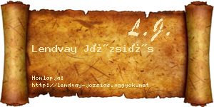 Lendvay Józsiás névjegykártya